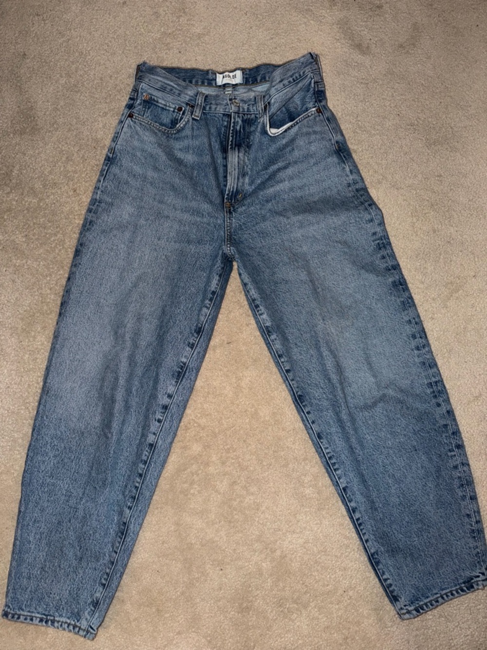 Agolde High-Rise Vintage Wash Blue Jeans